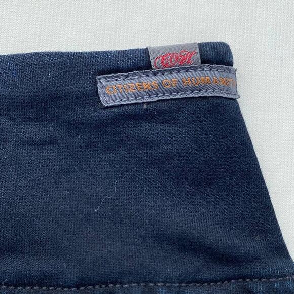 New Citizens of Humanity Alexis Dark Wash Ruched Lightweight Denim Mini Skirt 25 - Picture 6 of 9